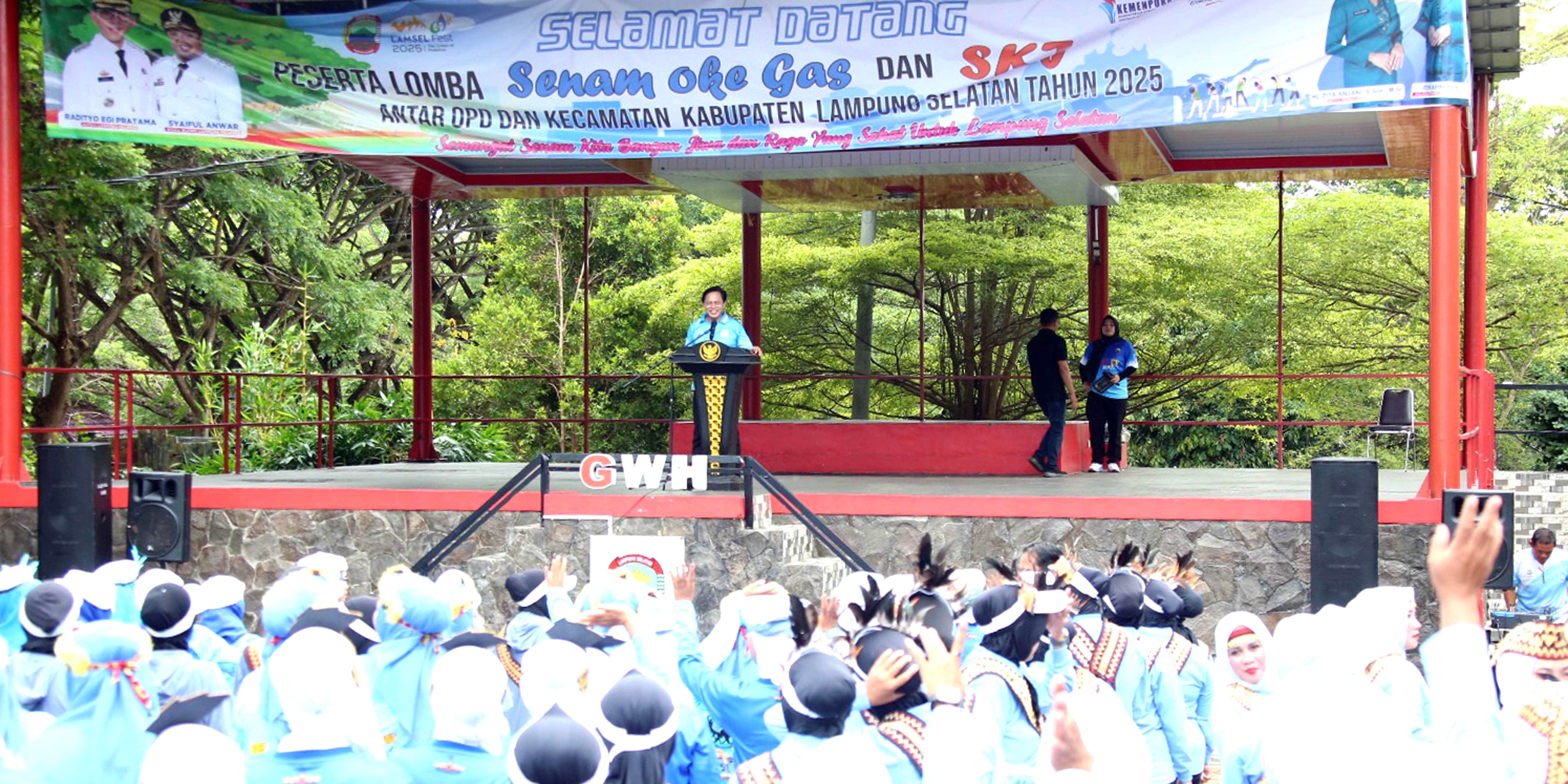 Semarak Lomba Senam Oke Gas dan SKJ 2022, Puluhan Tim Tunjukkan Aksi Energik di GWH Kalianda